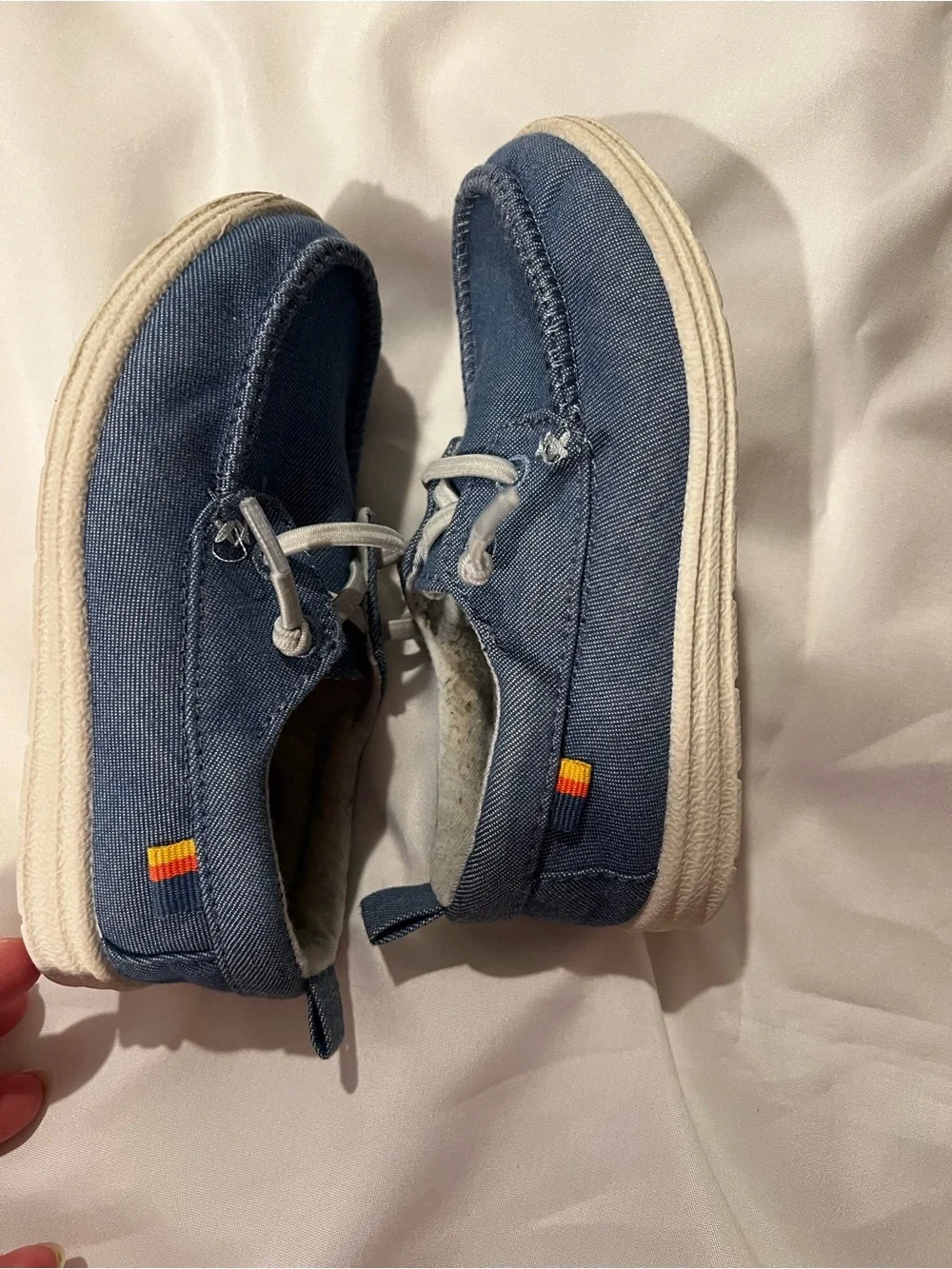 Cat & Jack Toddler Blue Canvas Lace-Up Casual Boat Shoes Size 8