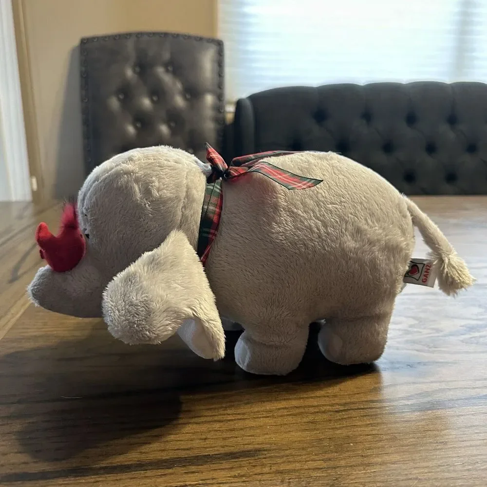 Ganz Elephant And Friend Disney Christmas Red Bird Plaid Bow HX11511 No Code 12
