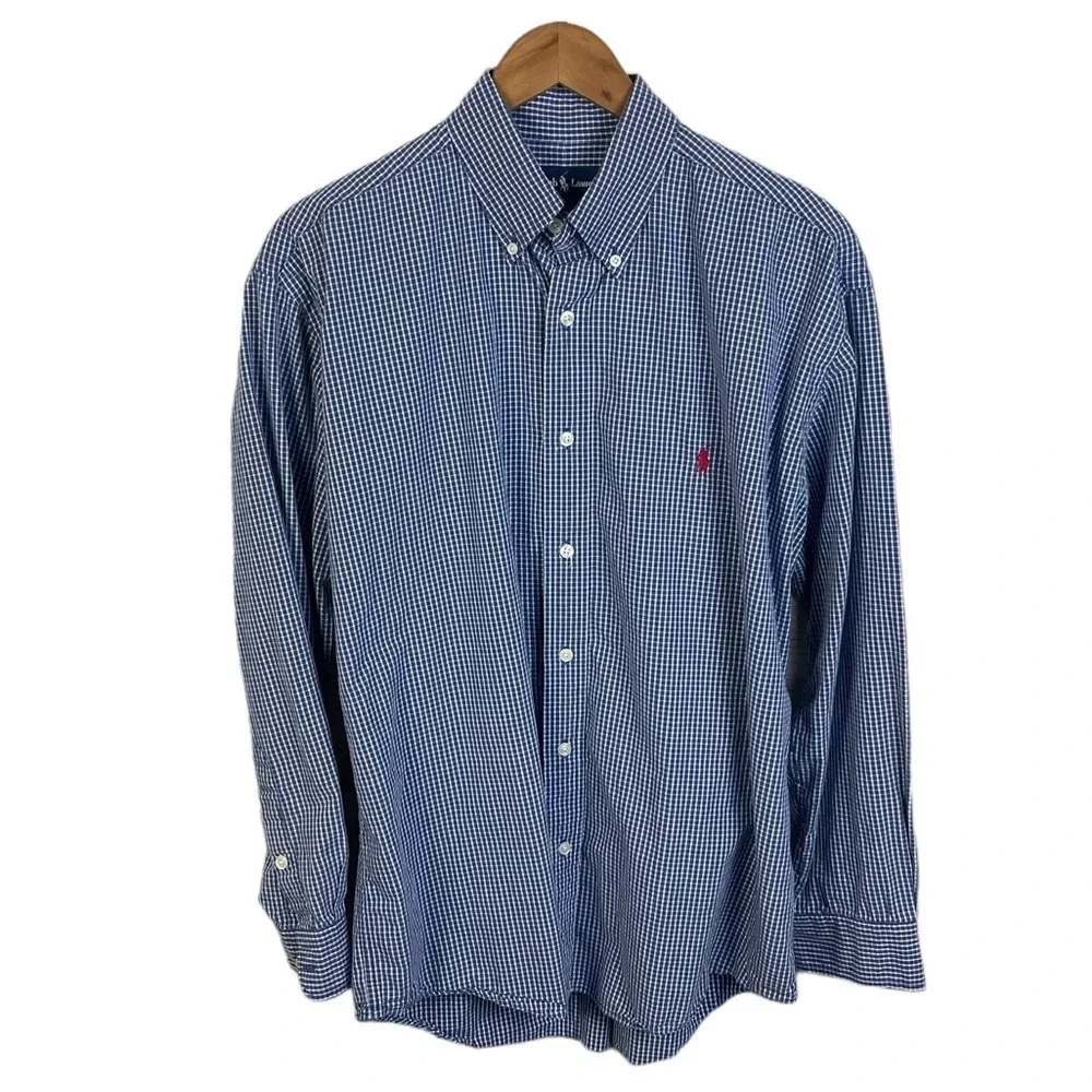 BF913 Mens Polo Ralph Lauren BLAKE Designer Button Down Shirt L