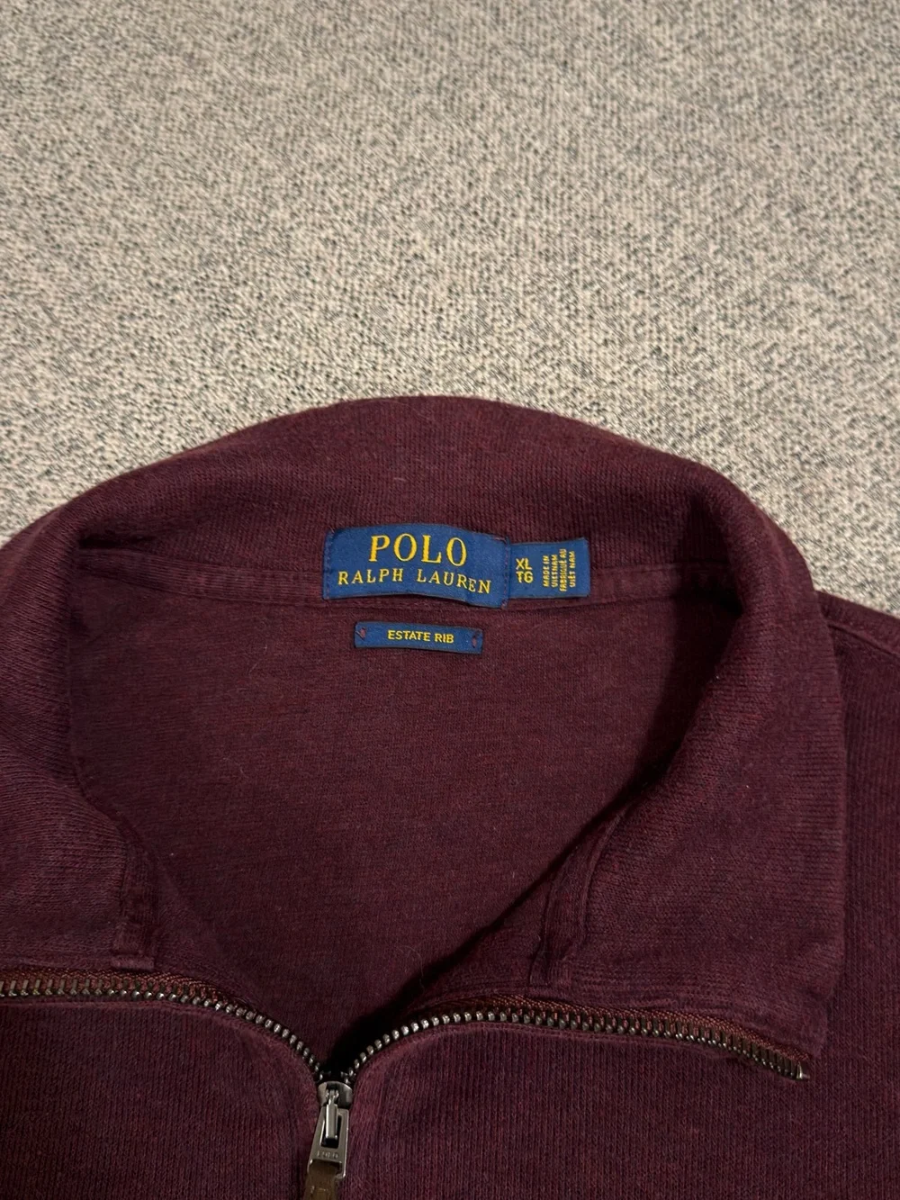 Polo by Ralph Lauren Men's Deep Wine Quarter-Zip Shirt Jacket