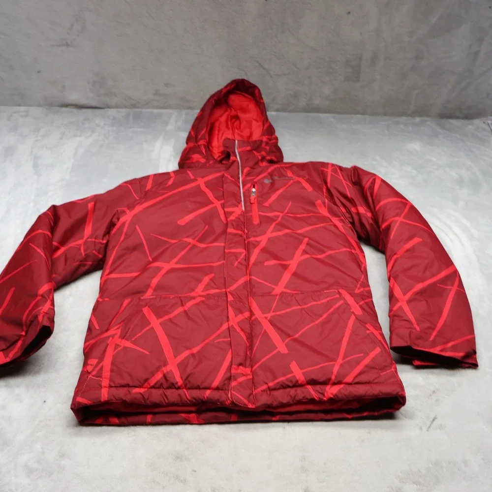 Columbia Jacket‎ Boys Medium 10/12 Red Geometric Lightning Lift Insulated Puffer