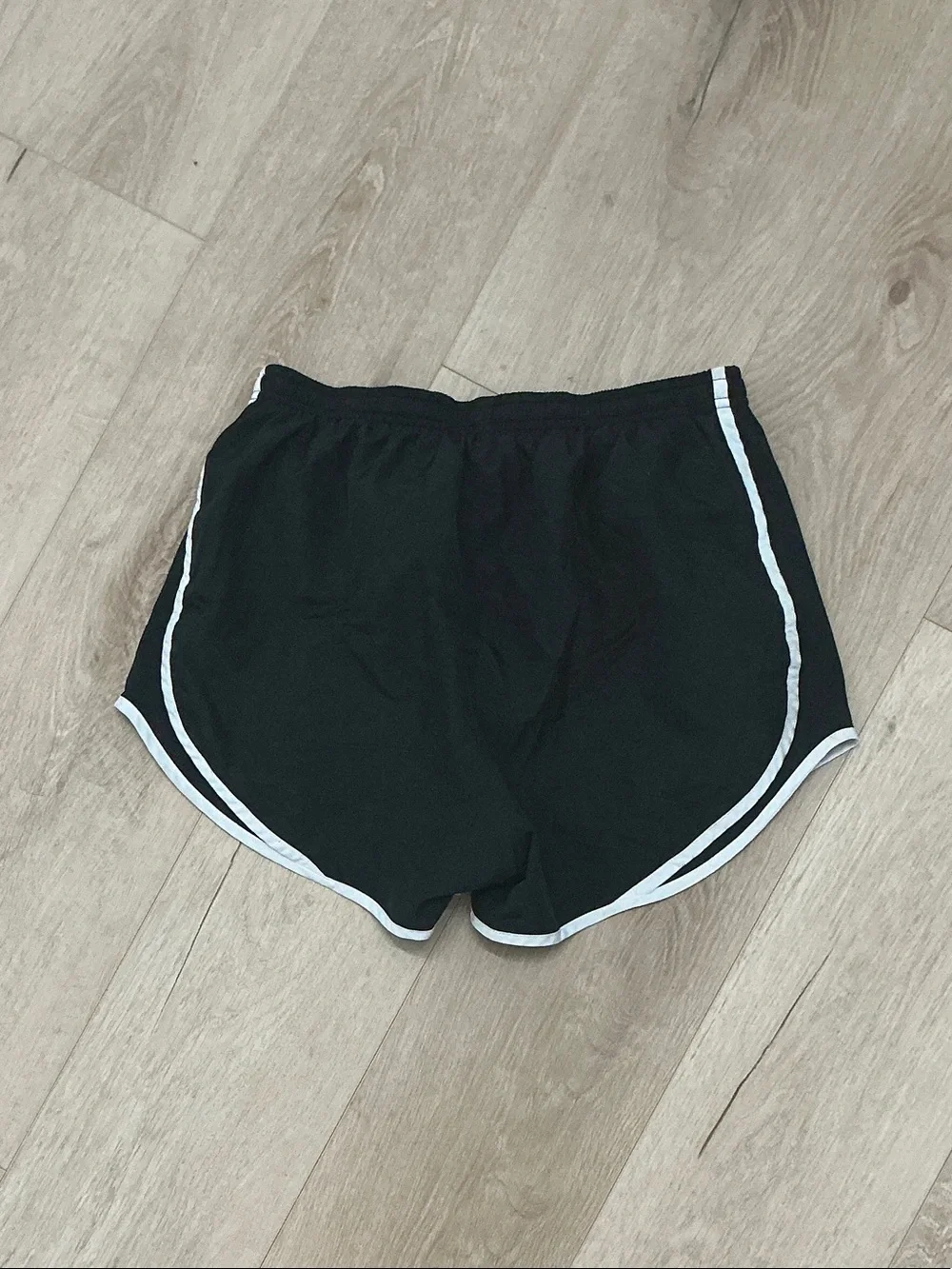 Nike Black Athletic Shorts with White Piping