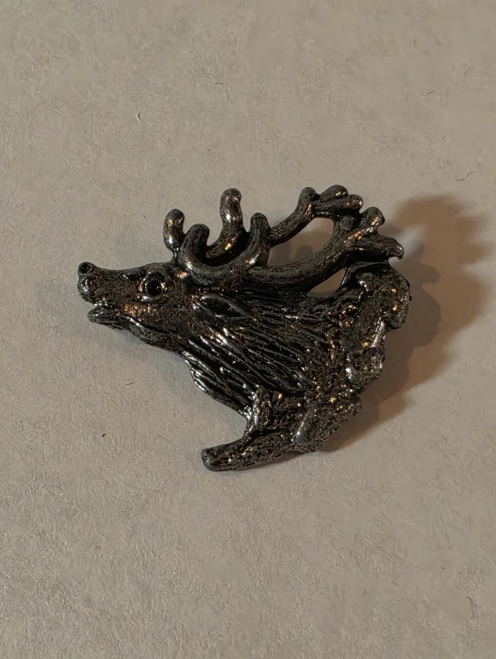 Hamish Dawson-Bowman Vintage Pewter Elk Pin Brooch