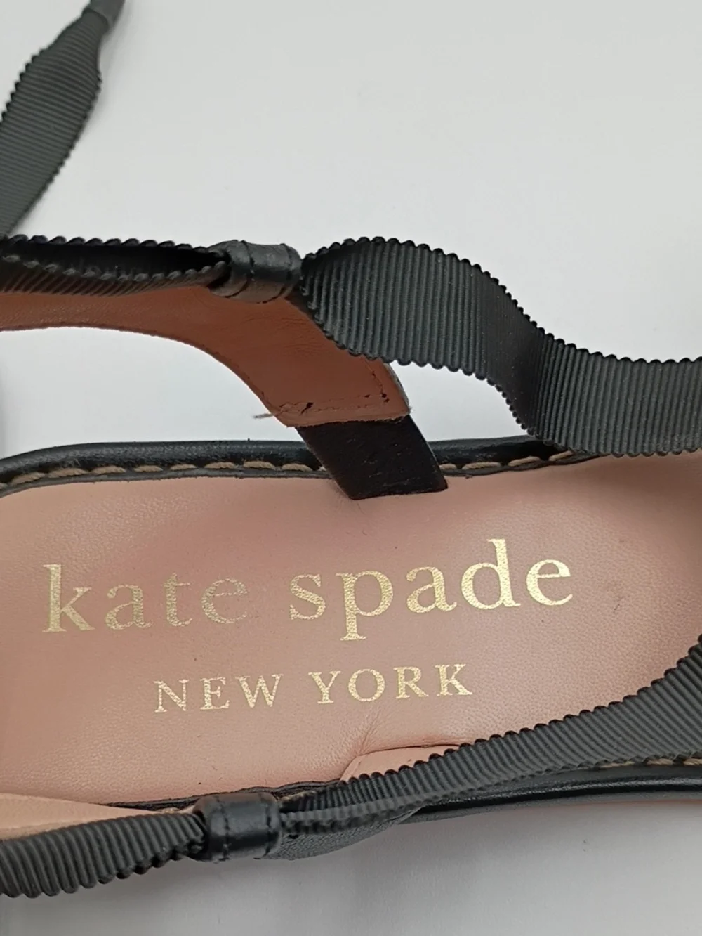 Kate Spade Maggie Ankle Strap Sandals Flats Gingham Checkered 9 Coastal Garden