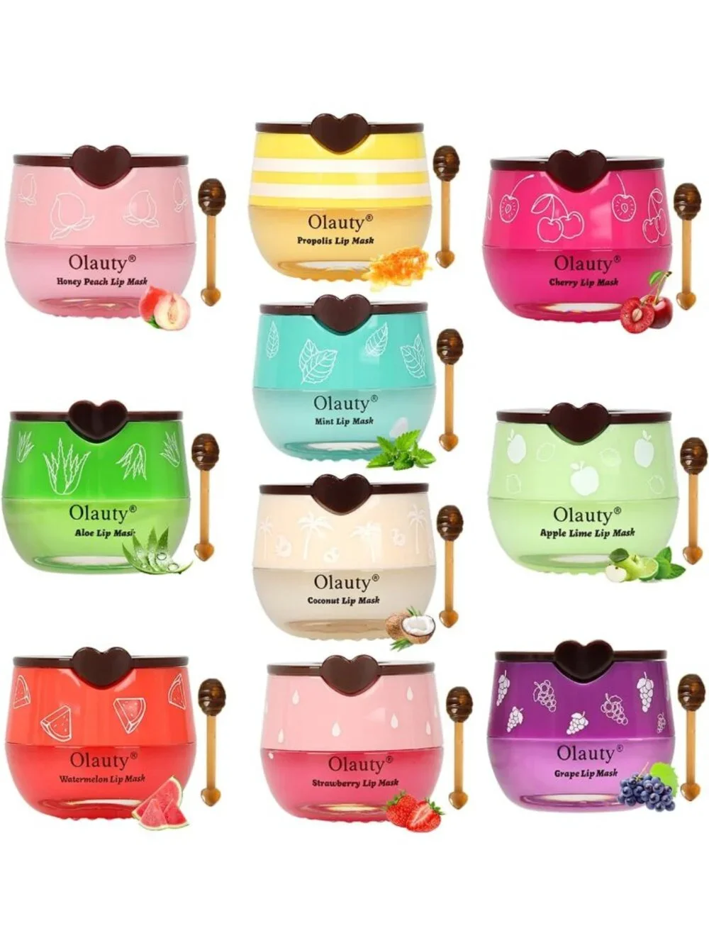 10 PCS Moisturizing Lip Balm Set - Honey, Strawberry, Watermelon & More!