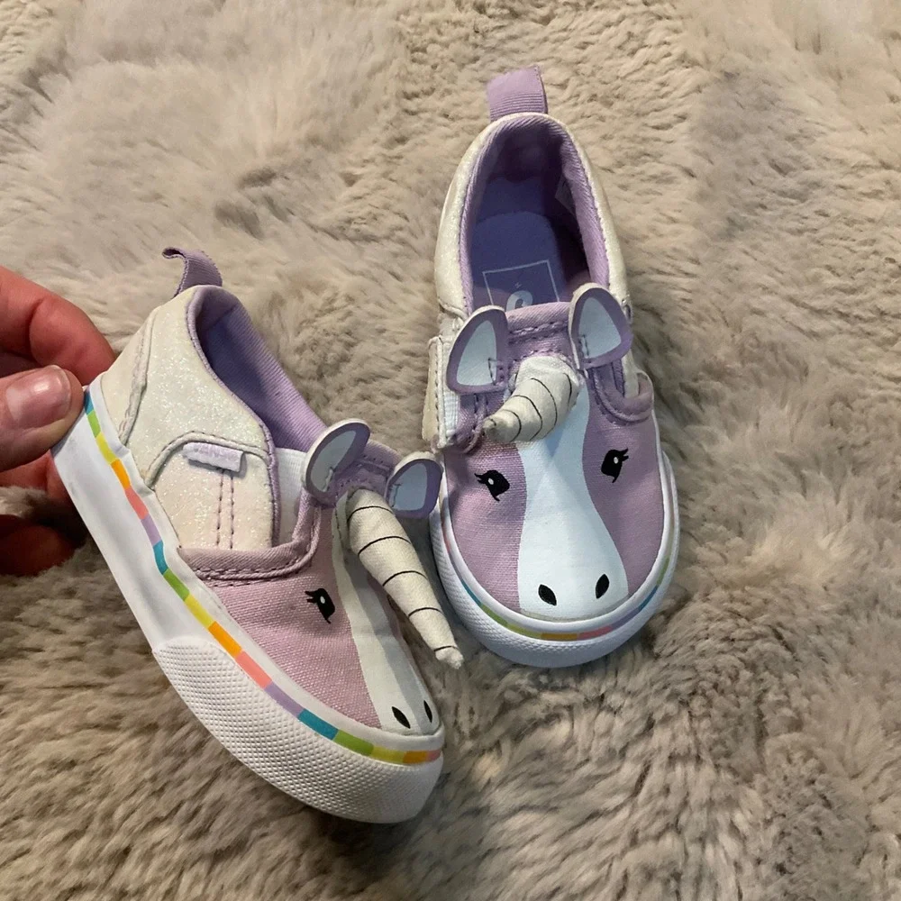 Vans Asher V‎ Unicorn Sneakers Size 4 Infant Purple
