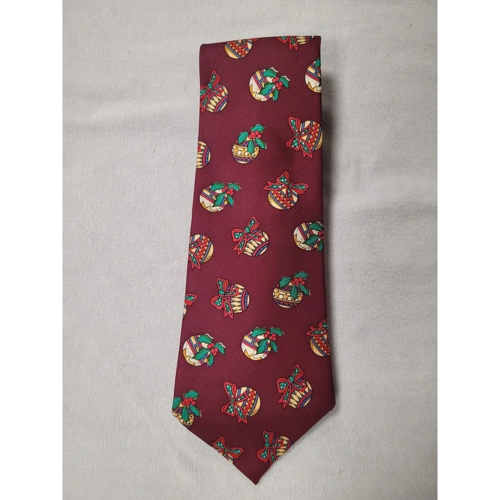 Christmas Necktie Ornament Bow‎ Holiday Cotswold Collection 100% Silk Tie