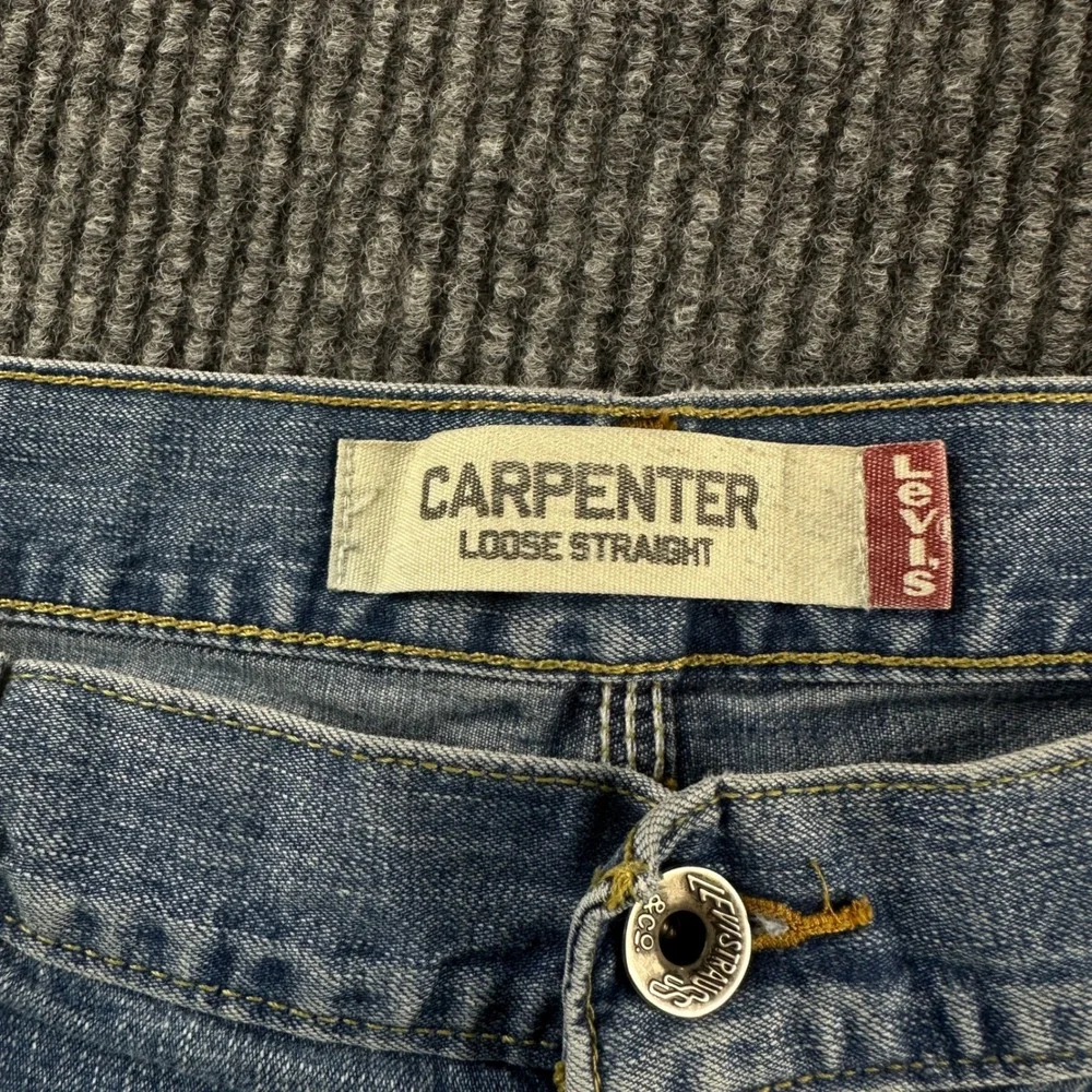 Levis Carpenter Loose Straight Jeans Mens 36x30 Blue Denim Utility Work Pants