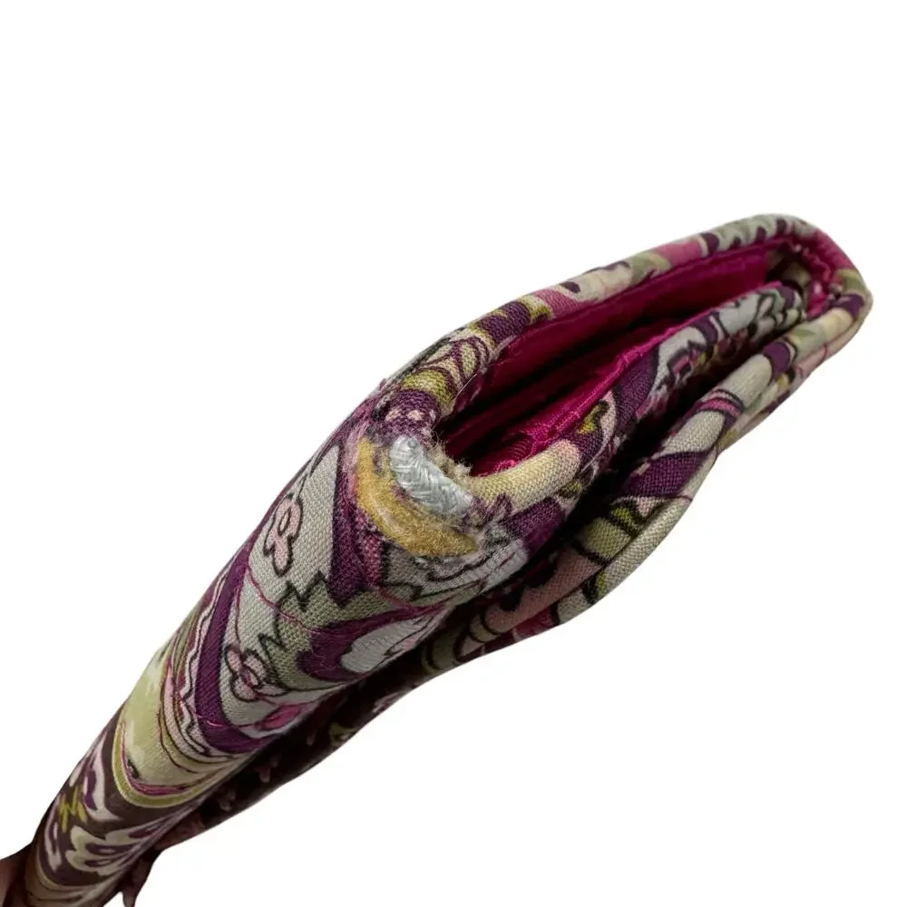 VERA BRADLEY Very Berry Paisley Magnetic Lock Wallet *READ* Pink Green Ivory