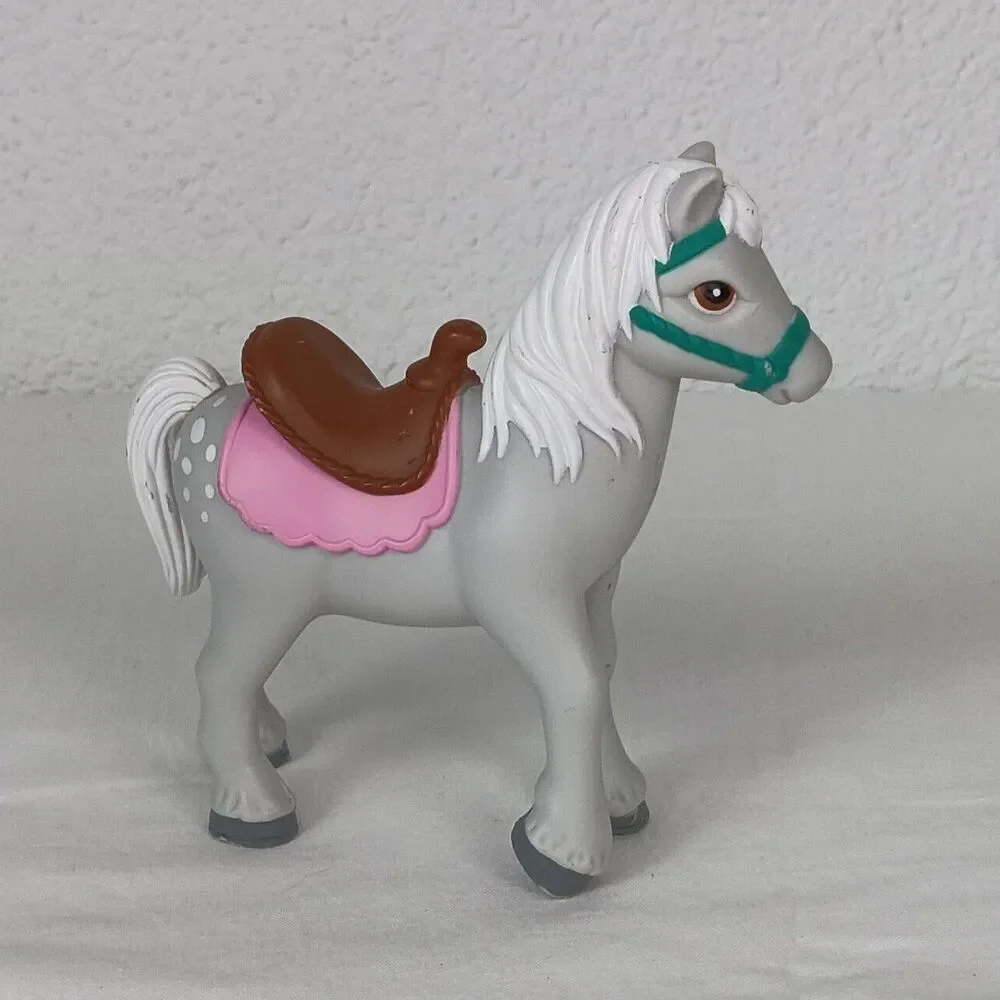 Fisher-Price Loving Family Dollhouse Blonde Mother Grey Pony White Mane Saddle