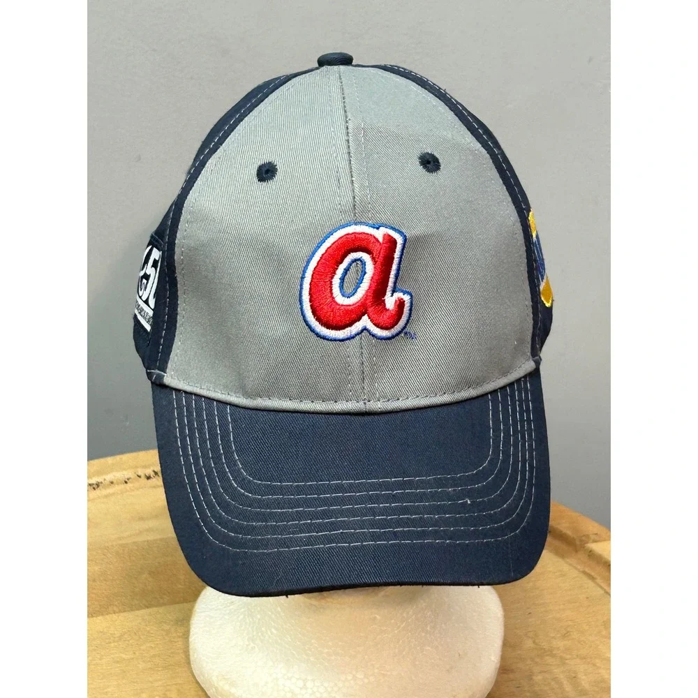 Head To Toe Hat Mens OS‎ Navy Grey Atlanta Braves NAPA 50th Anniversary Logo Cap