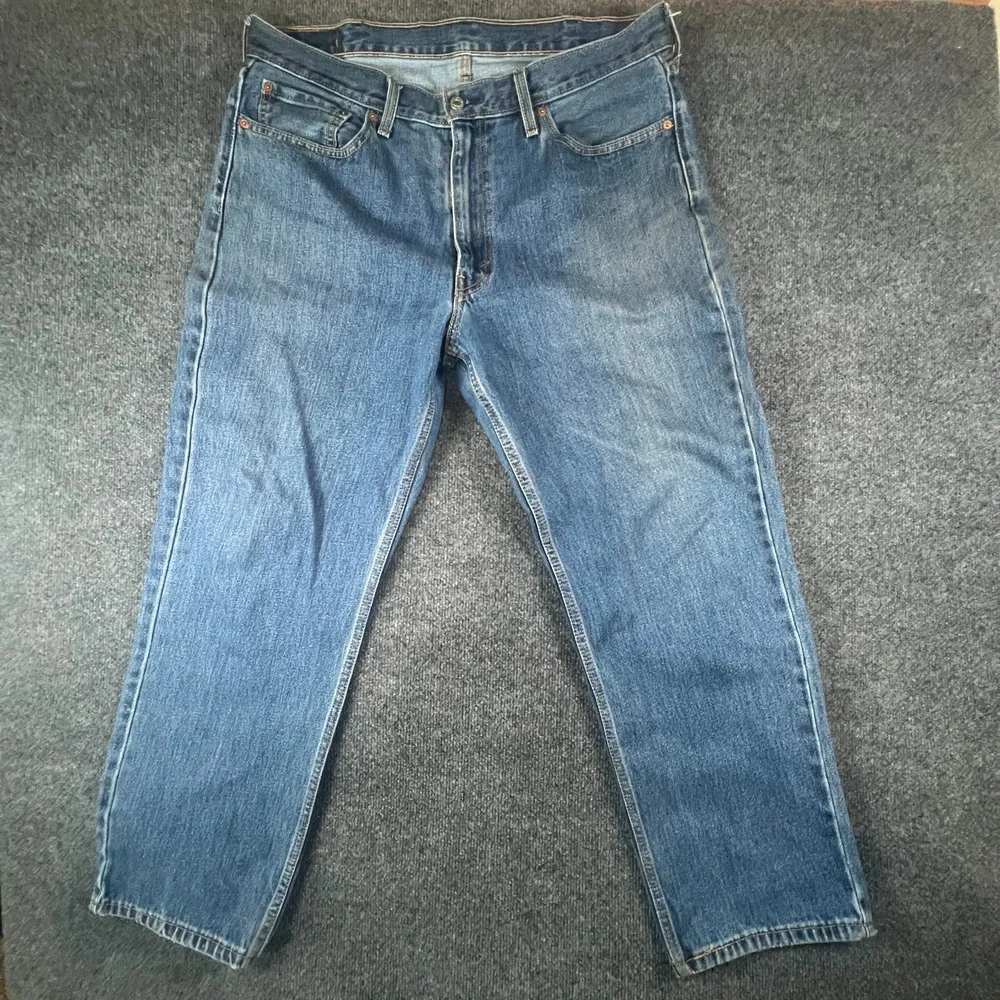 Levi's 550 Jeans Men 39x29.5 Blue Denim Cotton Straight Leg Mid Rise Relaxed Fit