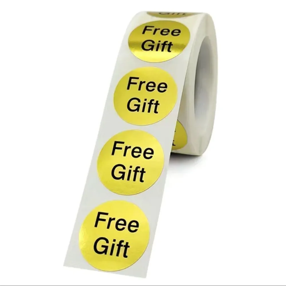 500 piece gold free gift stickers