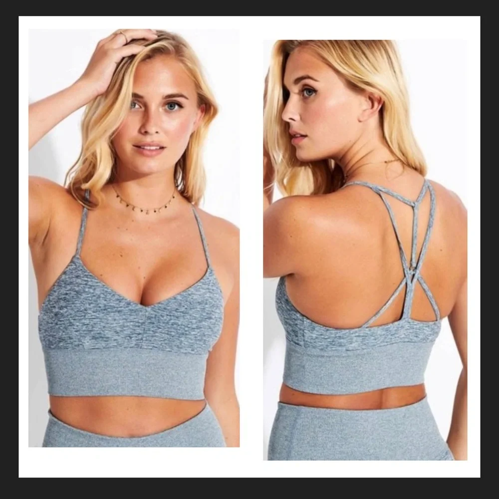 Alo Lavish Bra Soft Blue Haze Heather