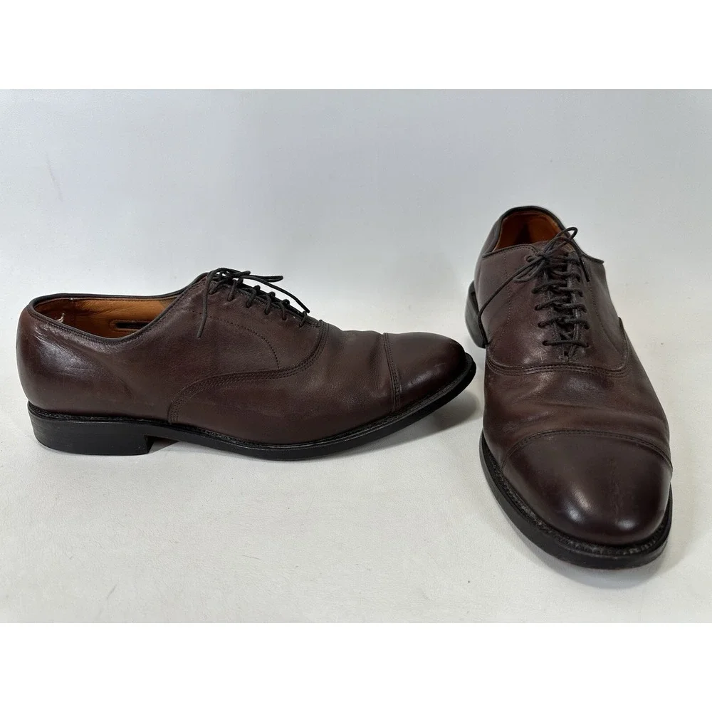 Allen Edmonds Park Avenue‎ Oxford Shoes Mens 9.5D Brown Leather Cap Toe