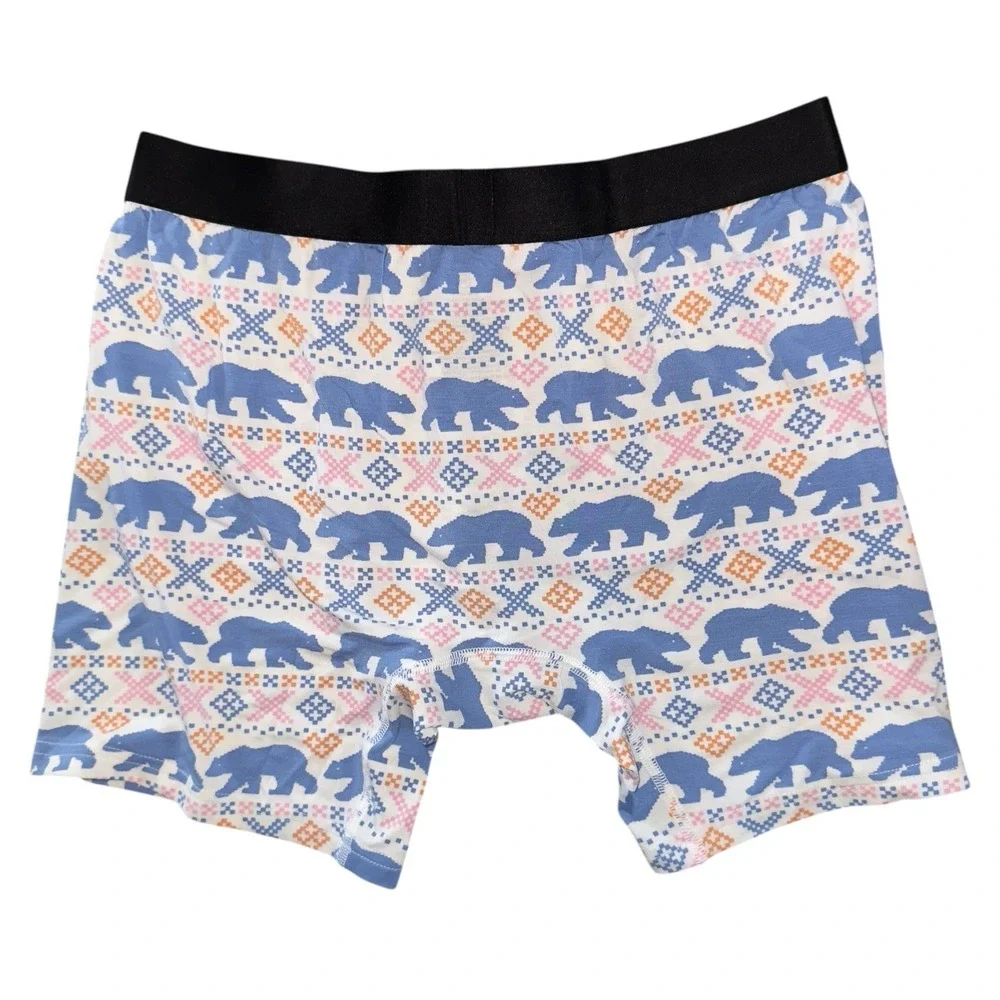 MeUndies Mens Medium Blue Polar Bear Modal Boxer Briefs NWOT‎