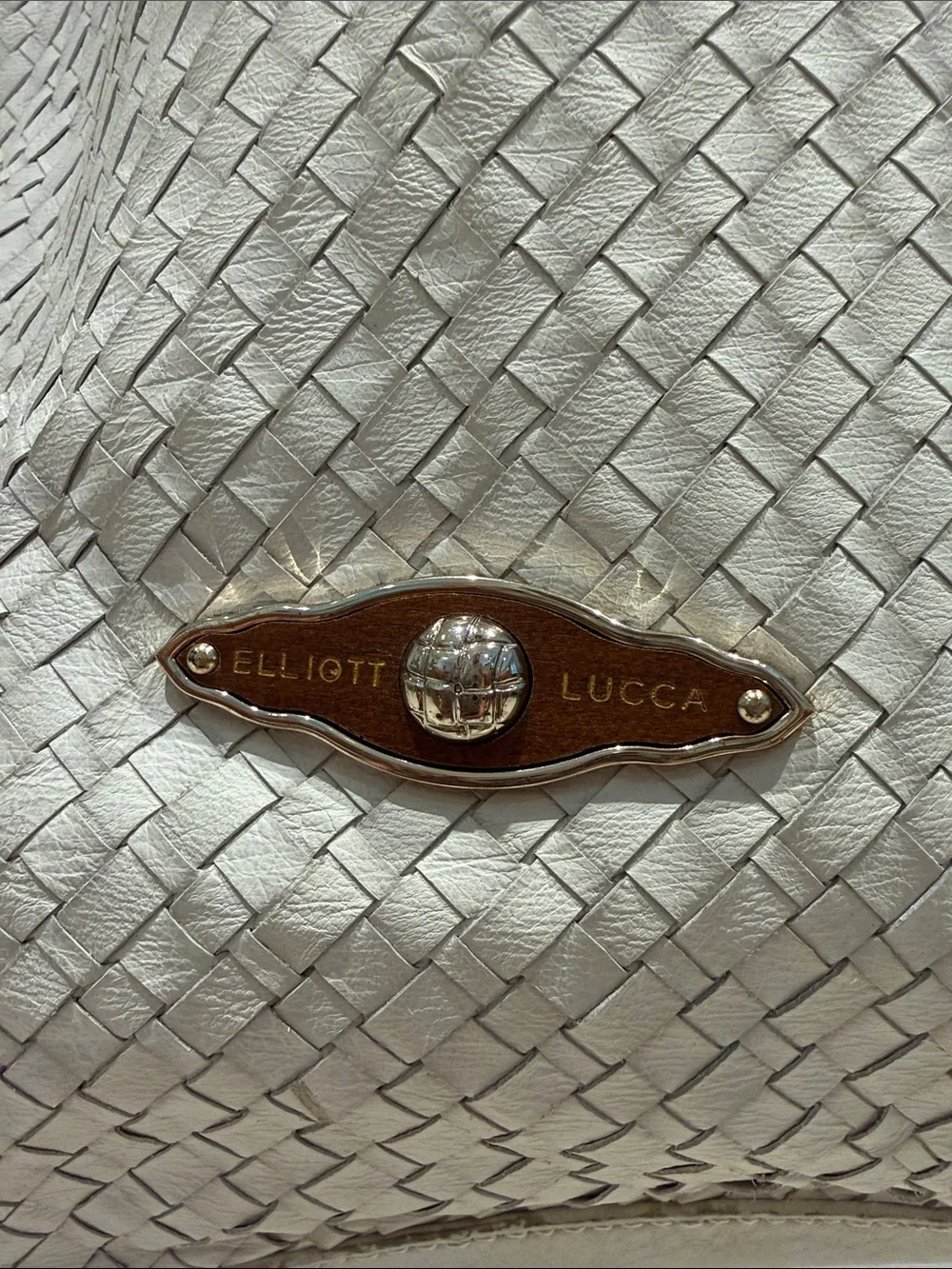Elliott Lucca Woven Leather Hobo Bag Double Shoulder Handbag