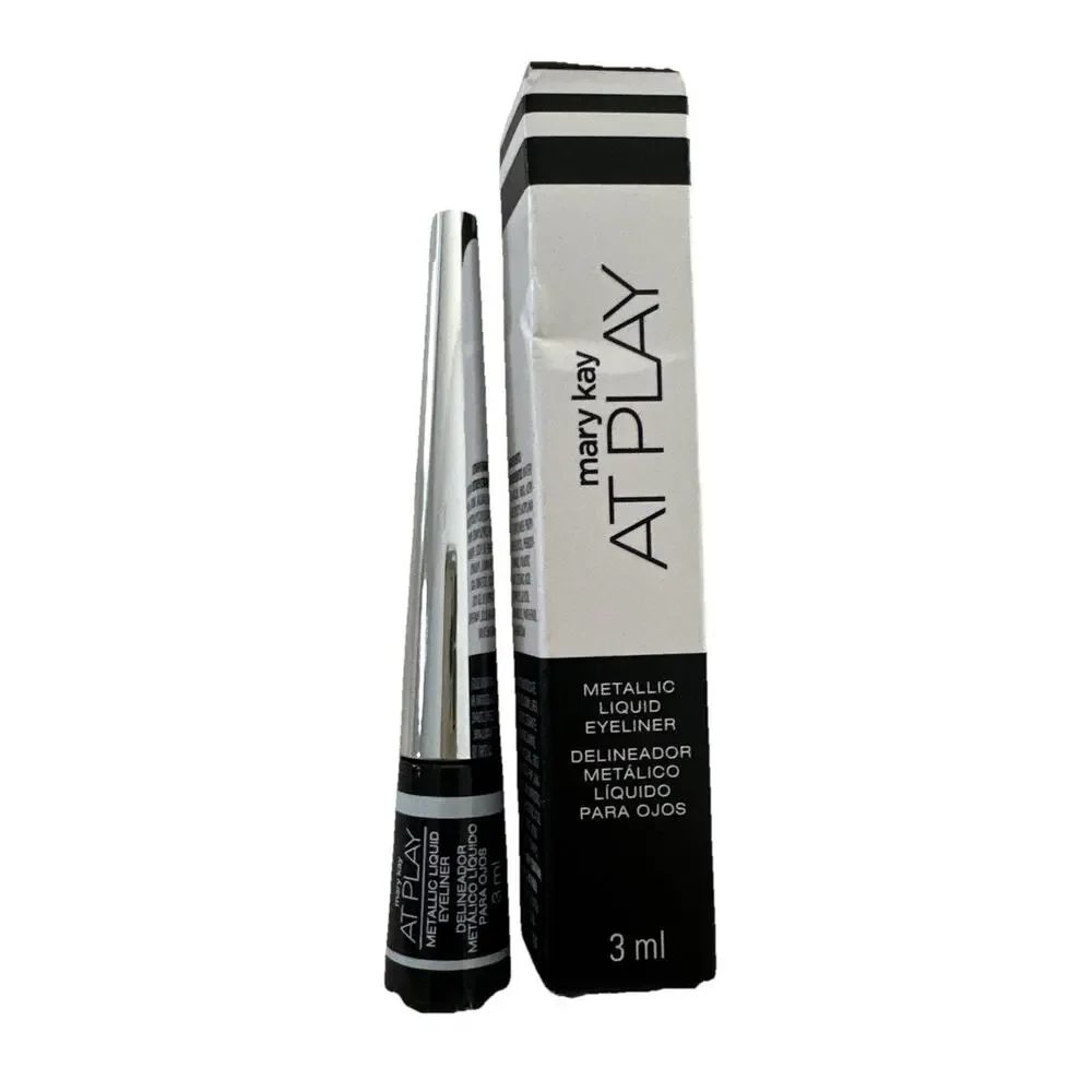 MARY KAY AT PLAY METALLIC LIQUID EYELINER SILVER 177981 Ex 2/24 NOS