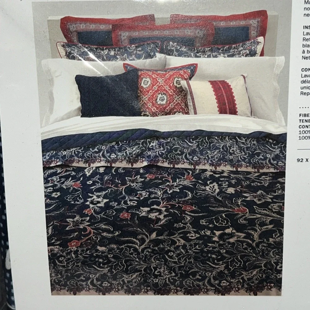 Ralph Lauren Mirabelle Duvet Cover In Indigo Blue Queen 92 X 96 New $375‎
