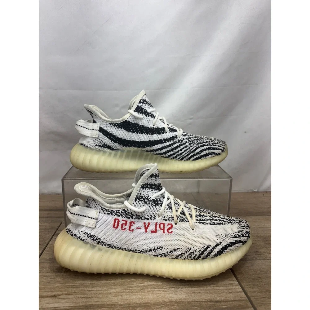 Adidas Yeezy Boost 350 V2 Zebra White Black Red CP9654 Mens Size 8  Sneaker