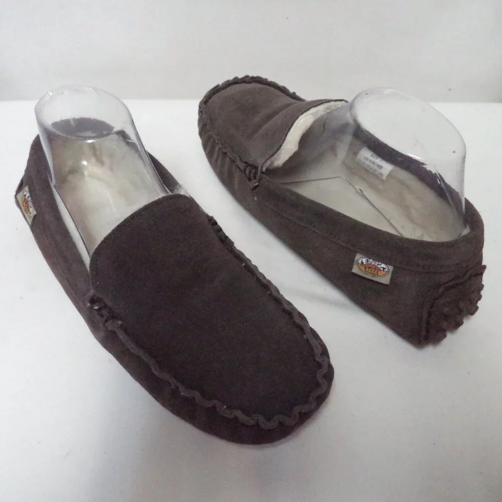 Emu Ridge Australia Suede genuine shearling lined slipper loafers Men Size Sz 7