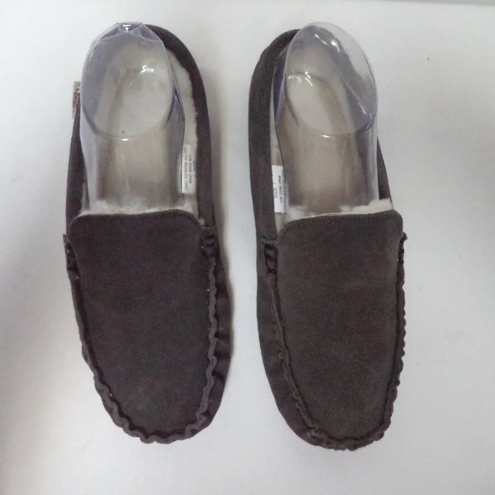 Emu Ridge Australia Suede genuine shearling lined slipper loafers Men Size Sz 7