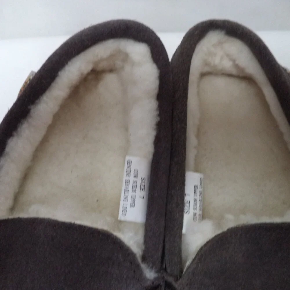 Emu Ridge Australia Suede genuine shearling lined slipper loafers Men Size Sz 7
