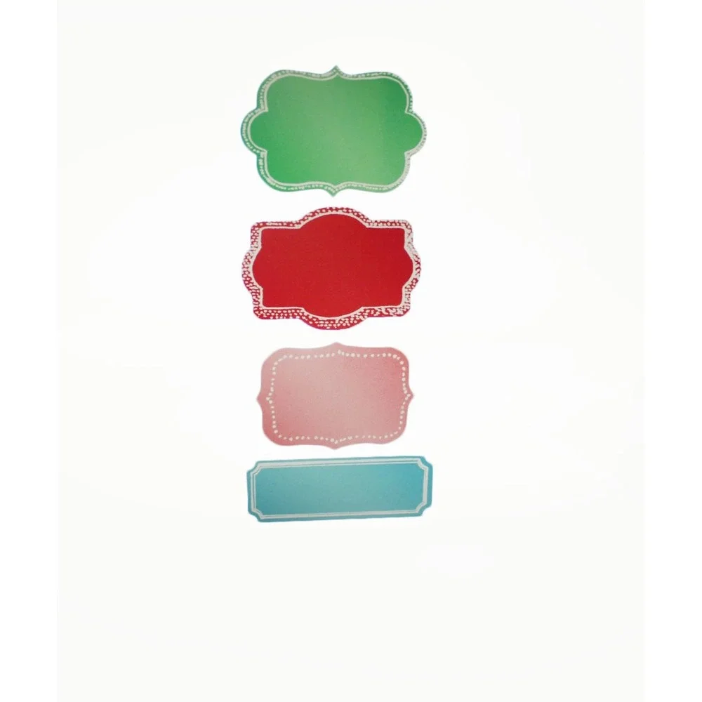 12‎ Pcs Multicolor Decorative Label Sticker Set Assorted Shapes and Colors