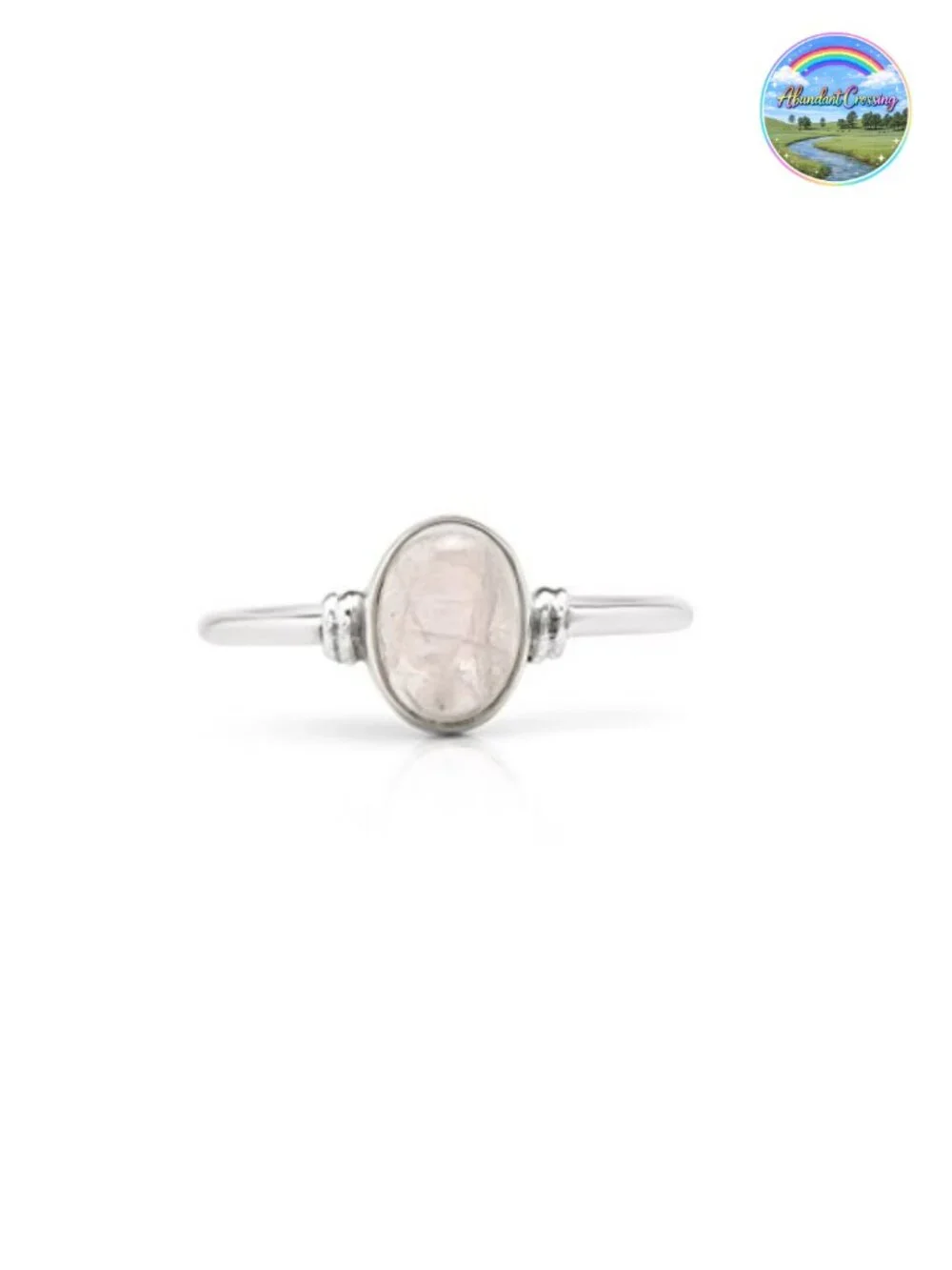 Oval Moonstone 925 Sterling Silver Ring Multicolor Boho Chic