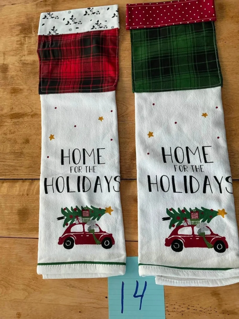 Handmade Christmas Home for The Holidays Hanging Kitchen Towel Set