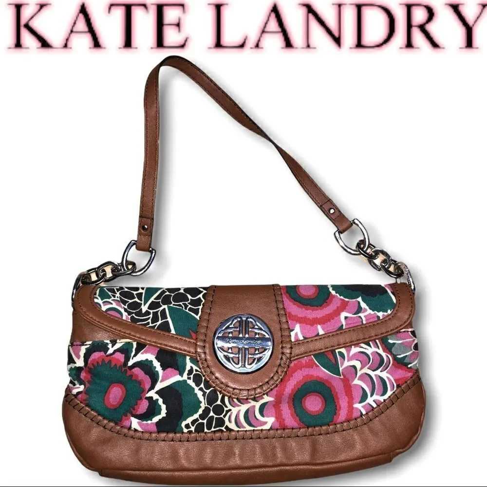 Kate Landry Shoulder Bag Canvas & Leather