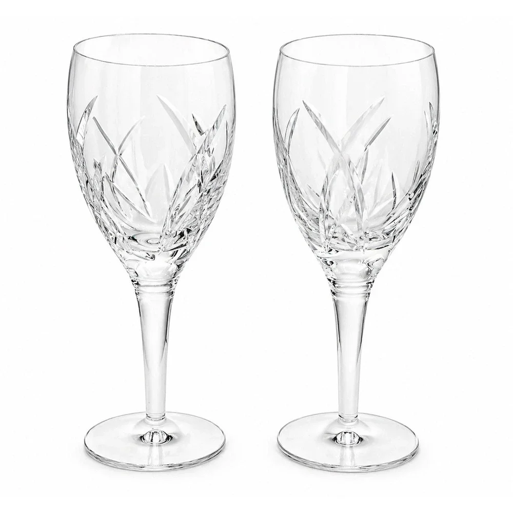 SET OF 2 WATERFORD JOHN ROCHA SIGNATURE 8.25 INCHES TALL WHITE WINE STEM GLASSES