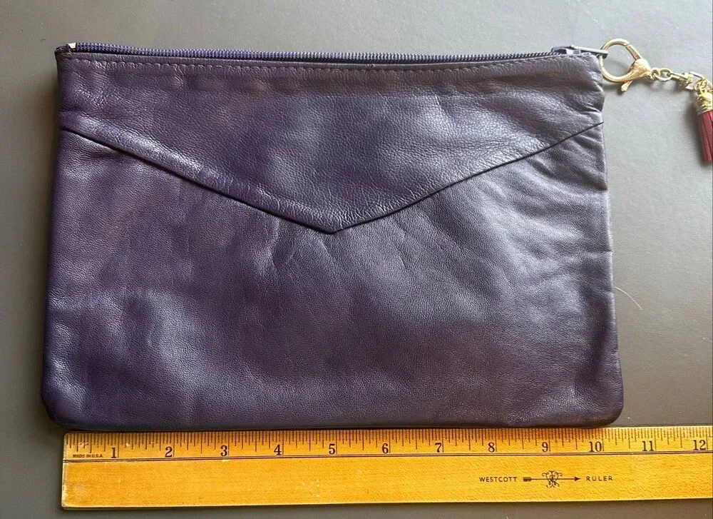 Purple leather envelope