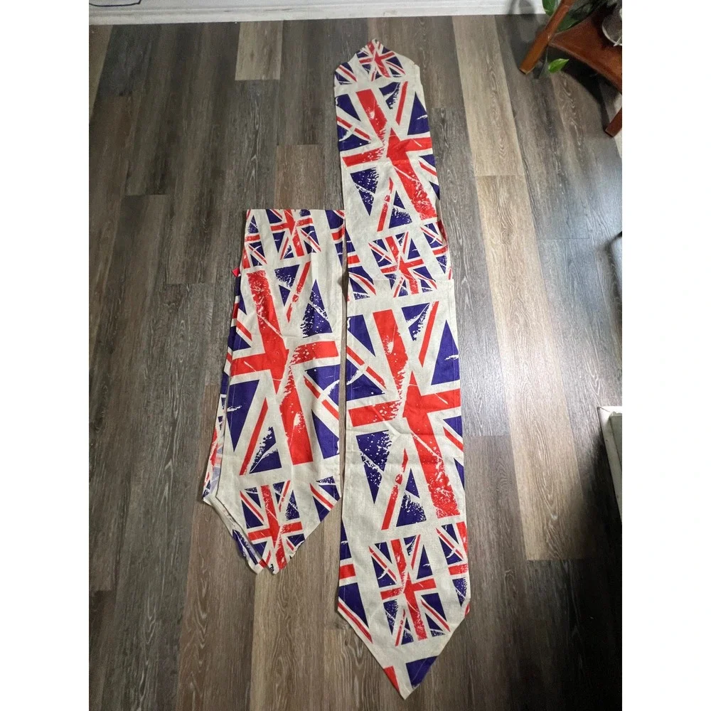 2 Table Runners Multi Union Jack British Flag Distressed Print
