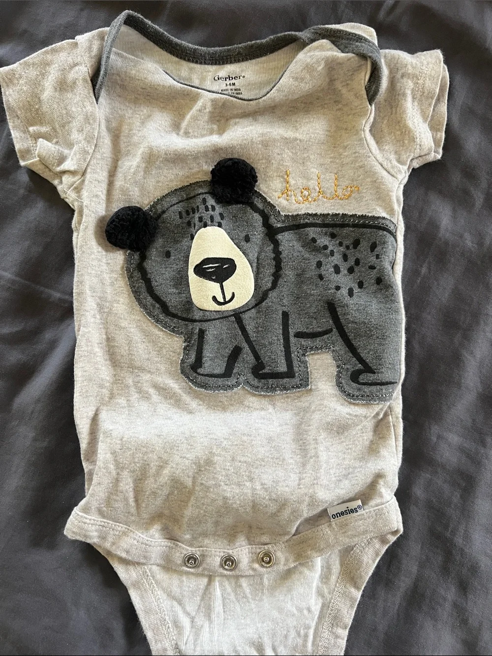 Lot of 7 baby boy short sleeve onesies size 3-6 month bear dinosaur shark stripe