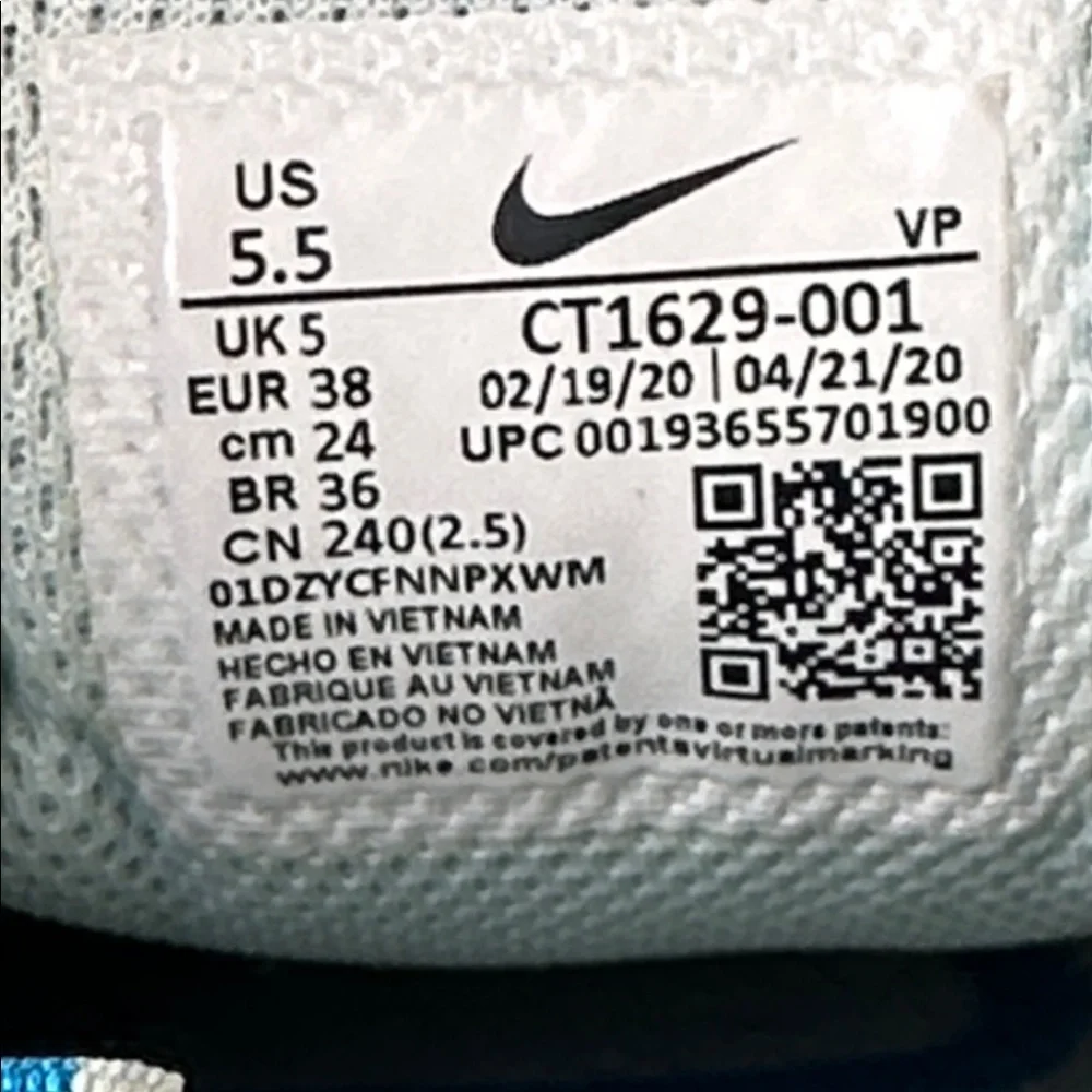Nike Zoom Pulse Nursing All Day Shoes in Black/Blue Hero/White Size M 5.5/W 7