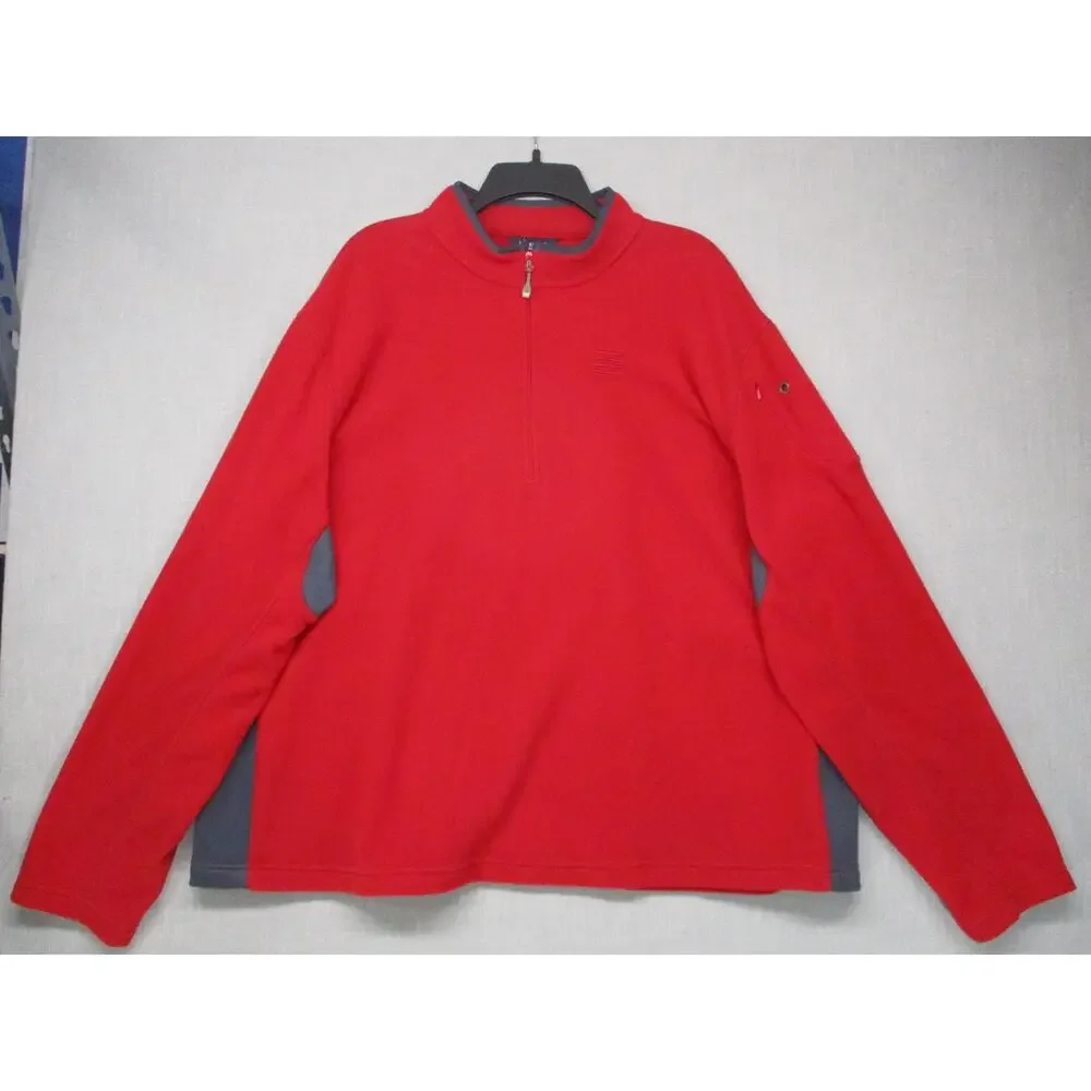 Lands End Red Cozy Soft Essential Layered HalfZip Pullover Sweater Size 50-52‎