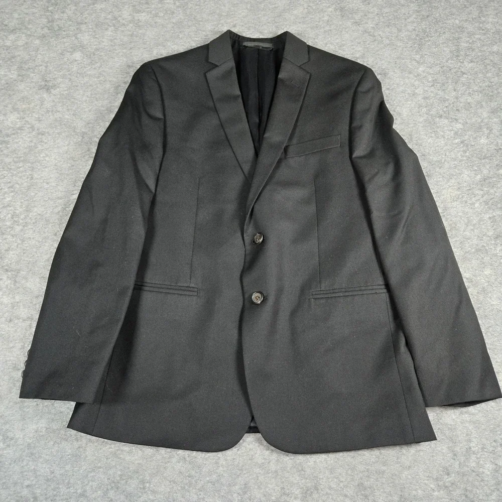 Lauren Ralph Lauren Boys Black Solid Two Button Classic Fit Blazer 16H