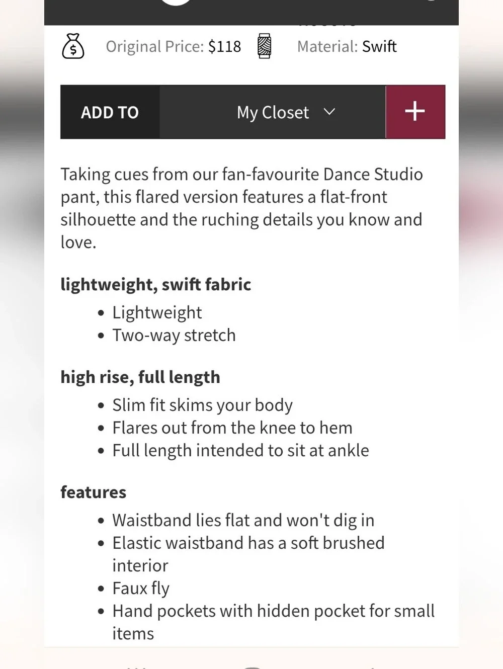 lululemon athletica comfortable black