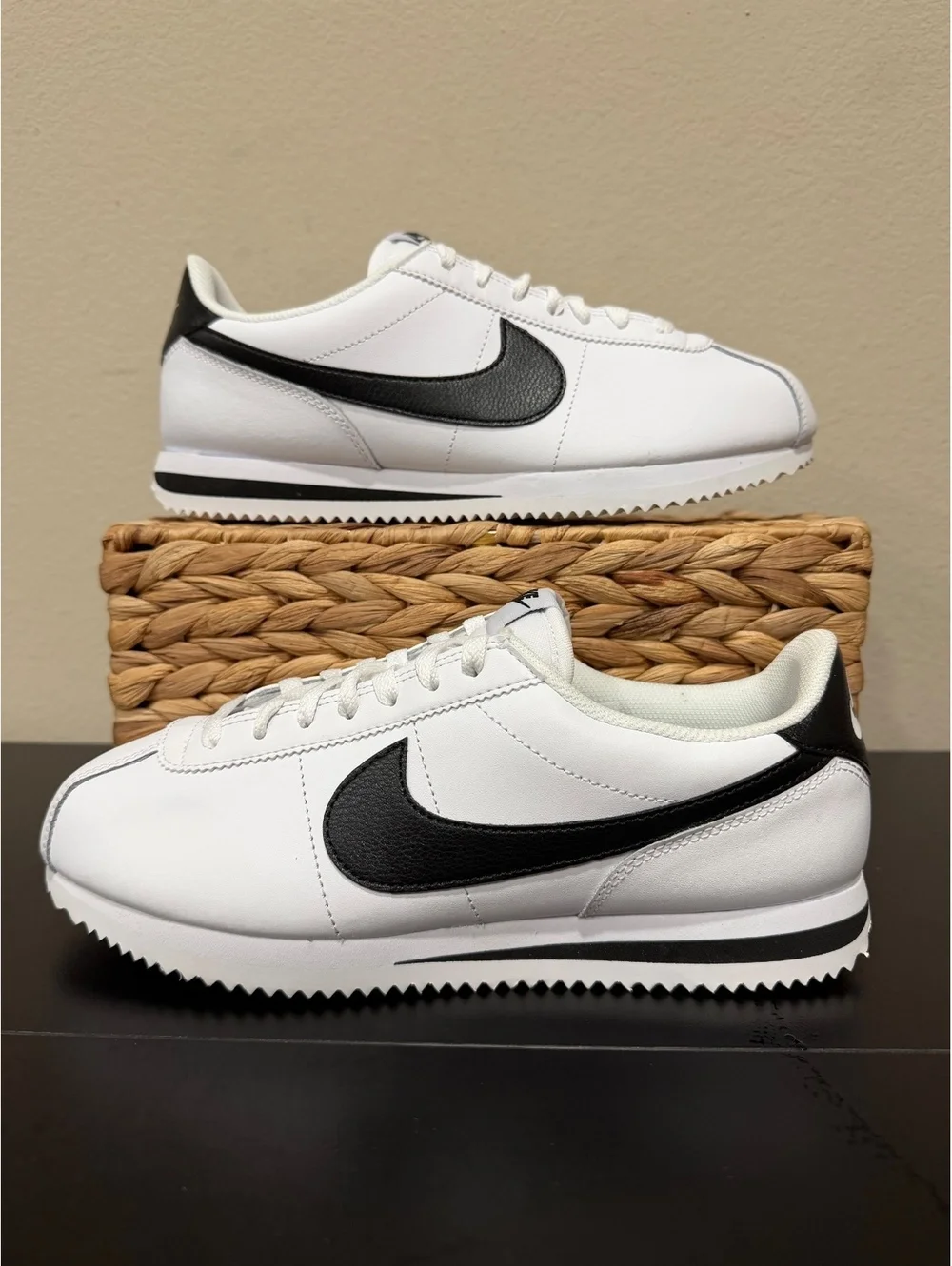 Size 9 - Nike Cortez White Black