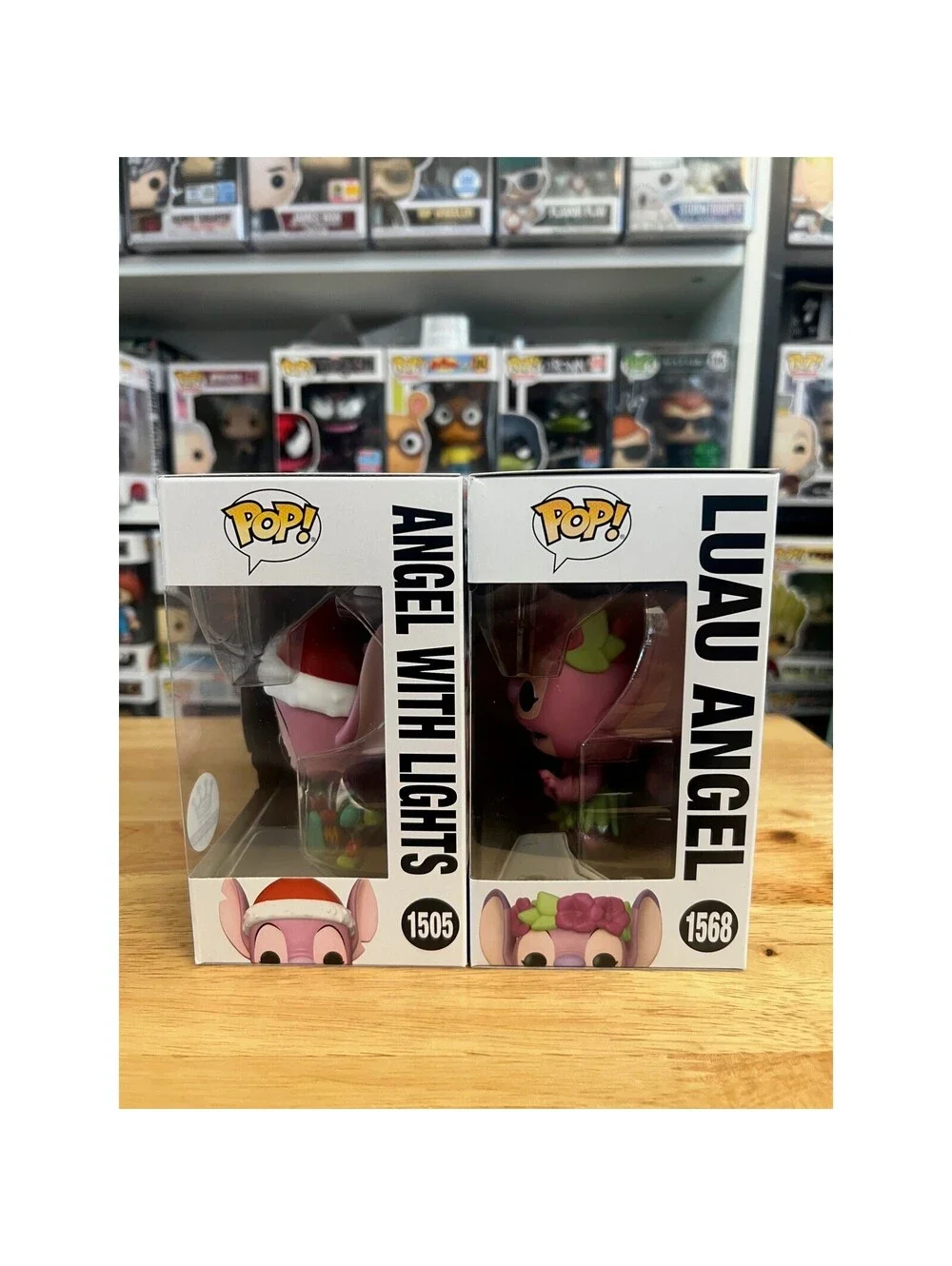 2 Angel Funko Pops EXCLUSIVE w/ Lights & Luau #1505 #1568 Lilo & Stitch Disney