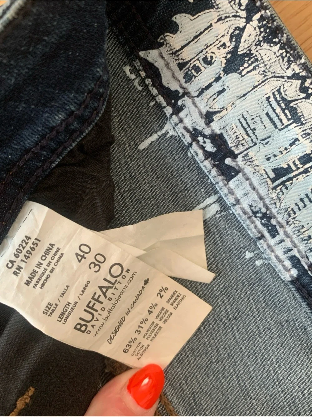 Buffalo David Bitton men’s Blue Jeans distressed Denim pants Medium Wash 40x30