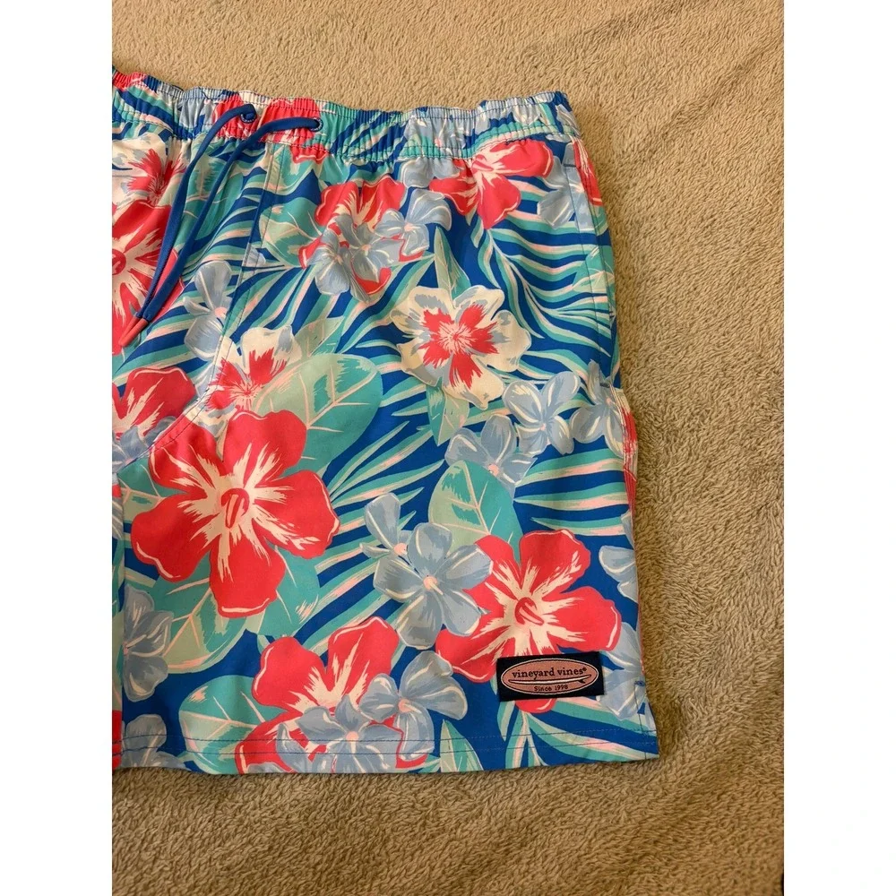 Vineyard Vines Chappy Swim Trunks Men Medium Floral  Multicolor 7