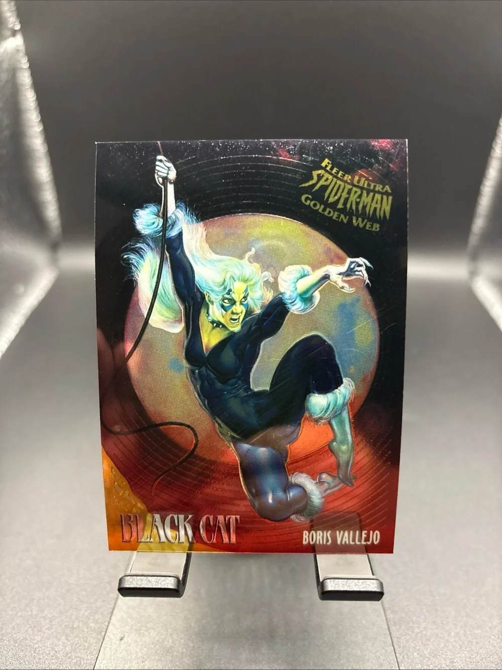 1995 Fleer Ultra Spider-Man Black Cat Golden Web #1 Of 9 Boris Vallejo