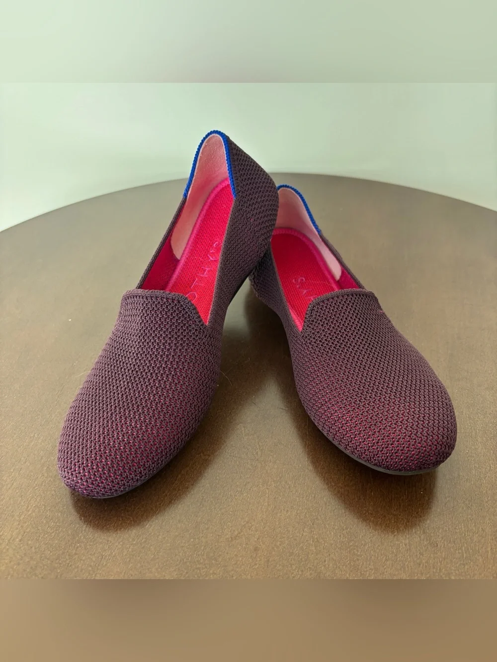 Rothy's The Loafer Berry Lattice Stitch Shoes, Size 5.5