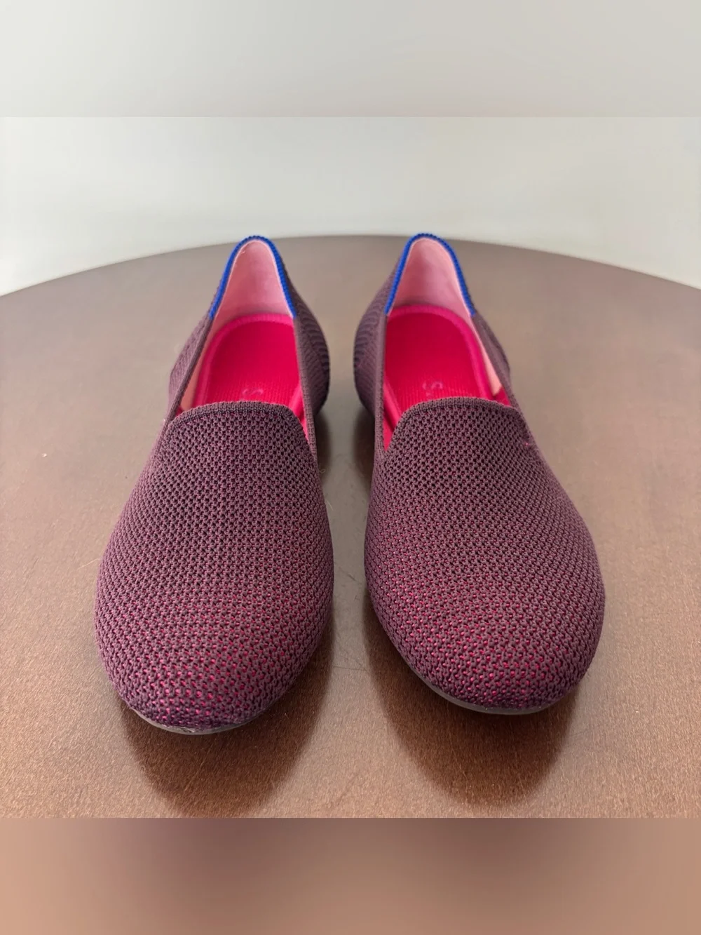 Rothy's The Loafer Berry Lattice Stitch Shoes, Size 5.5