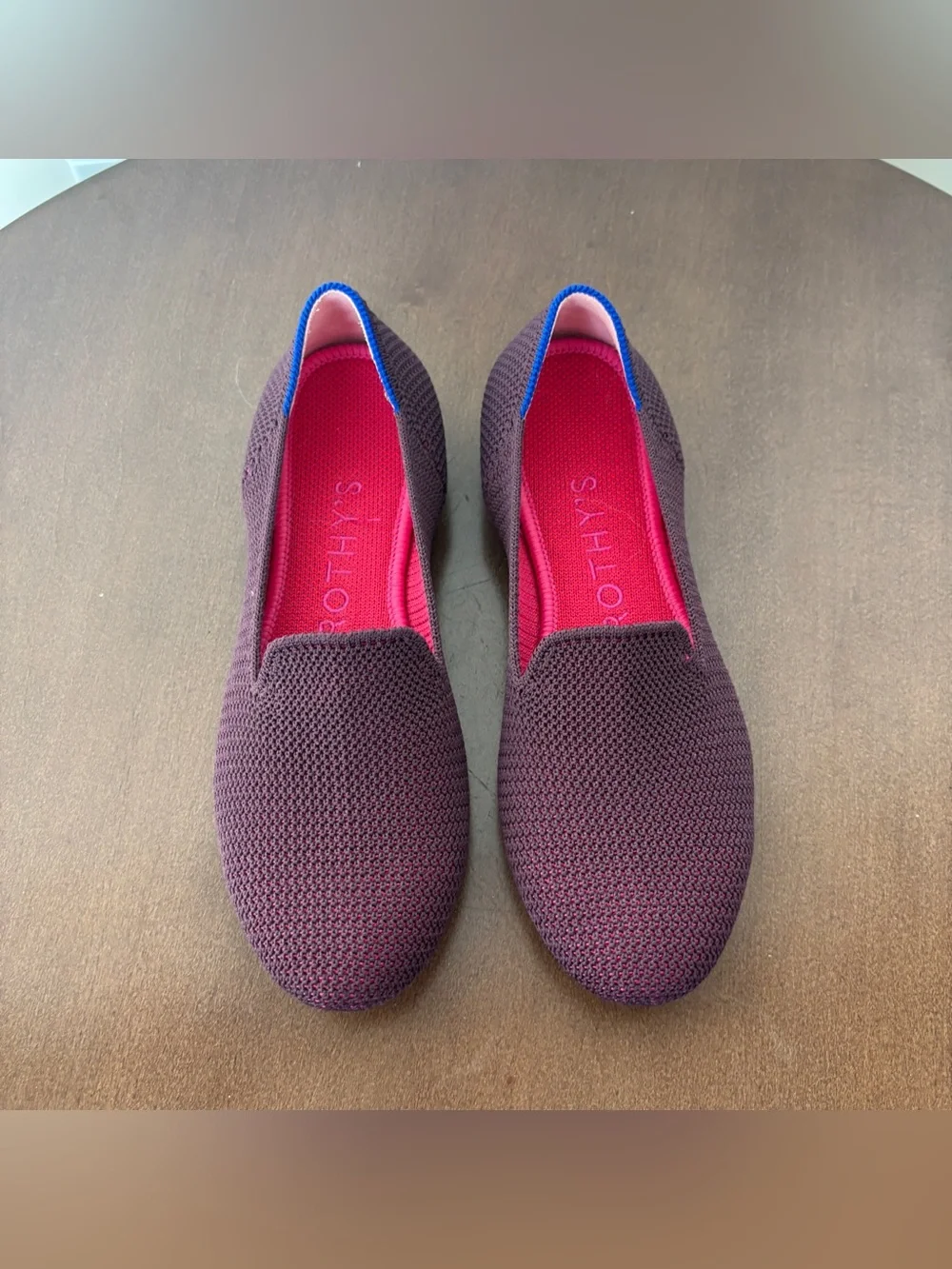 Rothy's The Loafer Berry Lattice Stitch Shoes, Size 5.5
