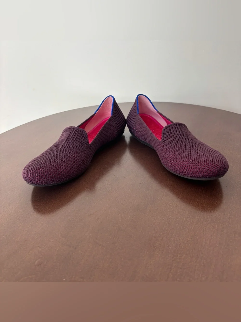 Rothy's The Loafer Berry Lattice Stitch Shoes, Size 5.5
