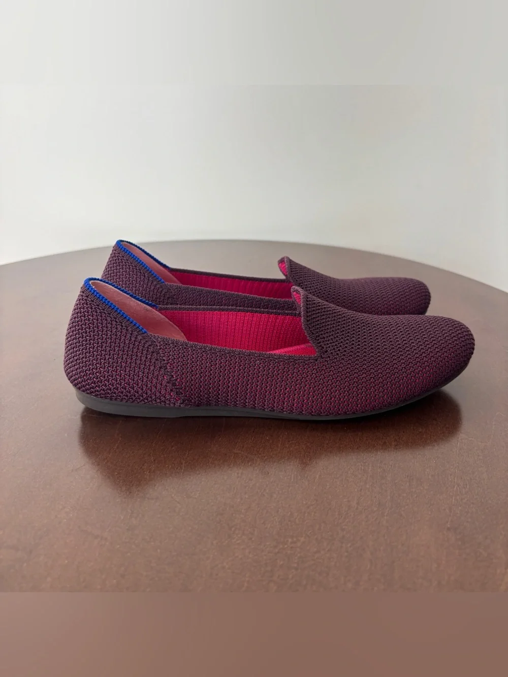 Rothy's The Loafer Berry Lattice Stitch Shoes, Size 5.5