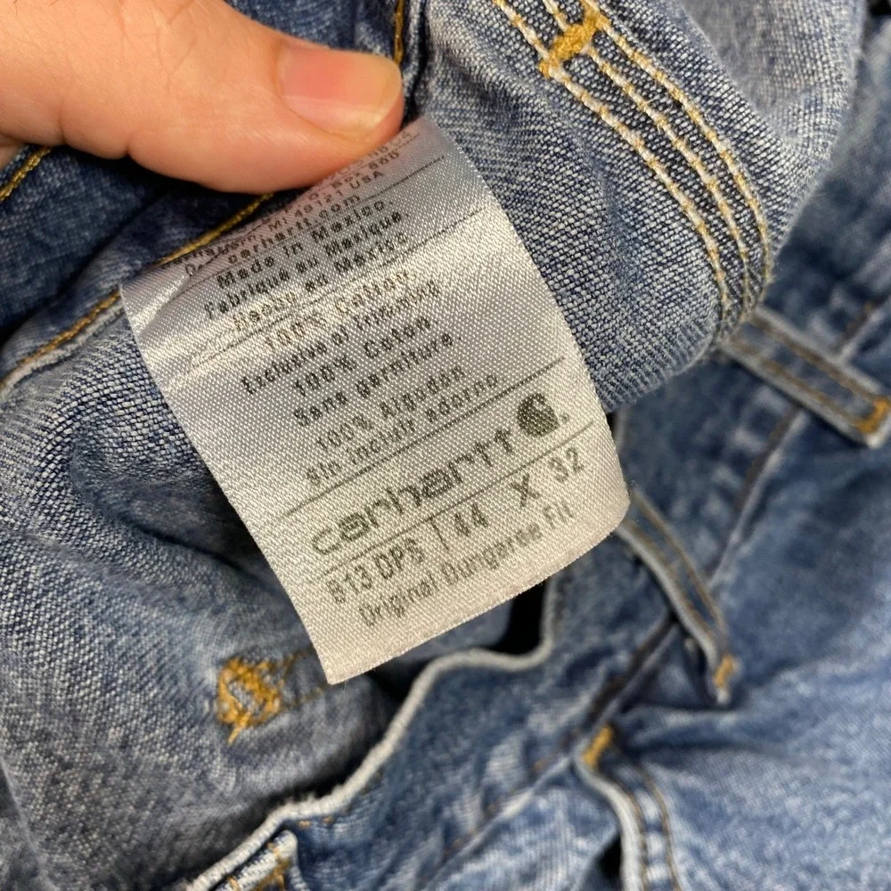 Carhartt B13 DPS Mens Original Dungaree Fit Carpenter Jeans Blue 44x32 (Fits 30)